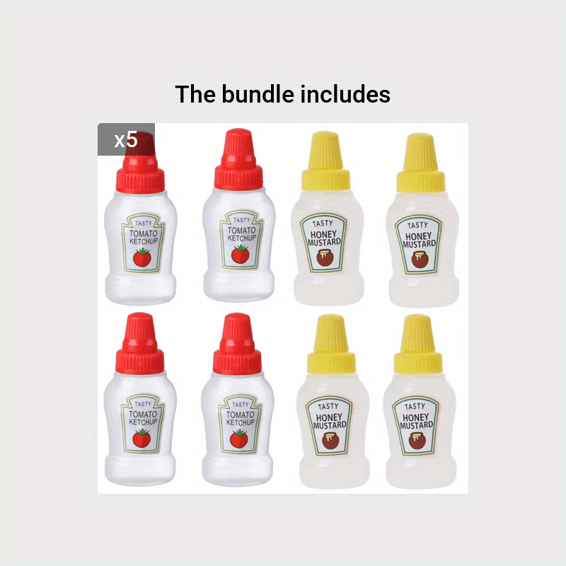 2pcs 25ml/0.84oz Mini Ketchup Bottle Mini Condiment Bottles Honey Mustard Squeeze  Bottles Portable Sauce Container for Office Worker Bento Box Diner Condiment  Mayo Syrup Salad Dressing BBQ 