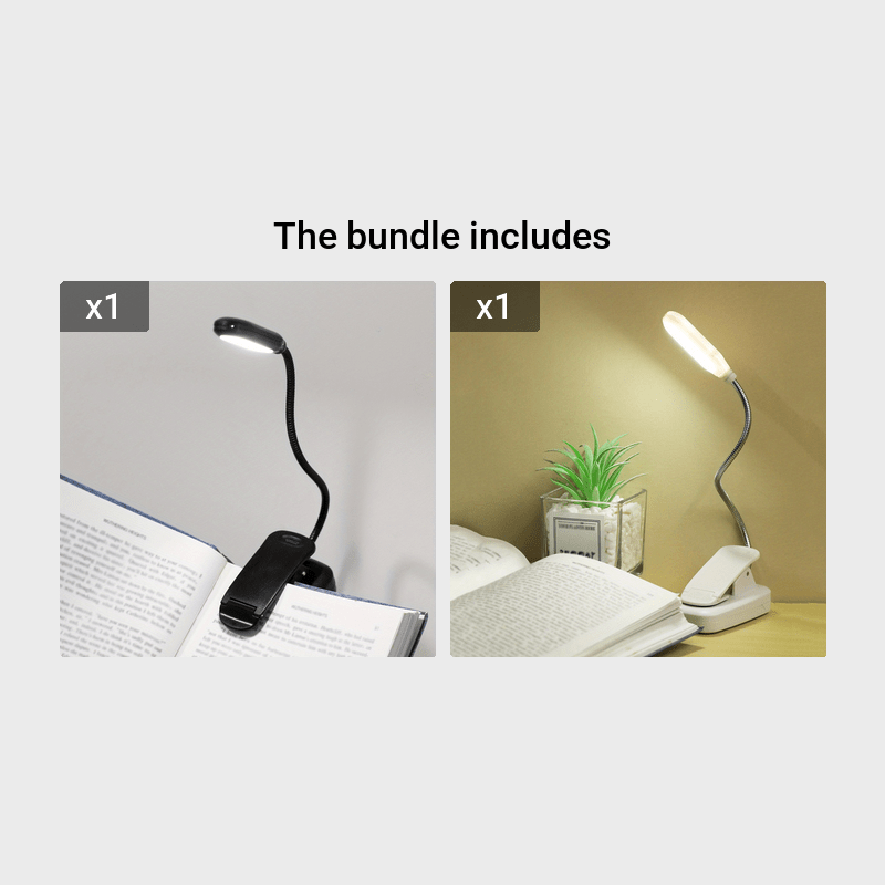 Lampe de bureau pince à pile portable (Couleur: Noir)