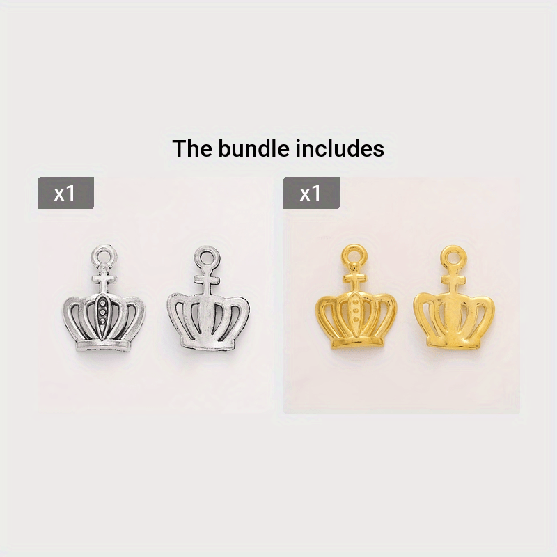 Gold crown charms on sale bulk