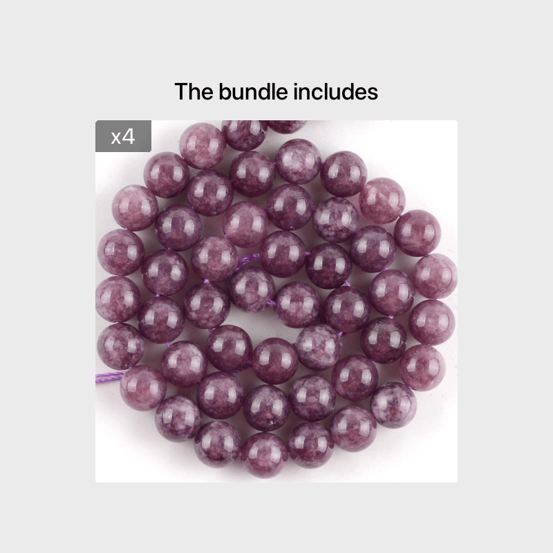 6/8/10mm Natural Purple Stone Lavender Charm Round Loose Beads For Jewelry  Making DIY Special Elegant Bracelets Necklace Handmade Craft Supplies