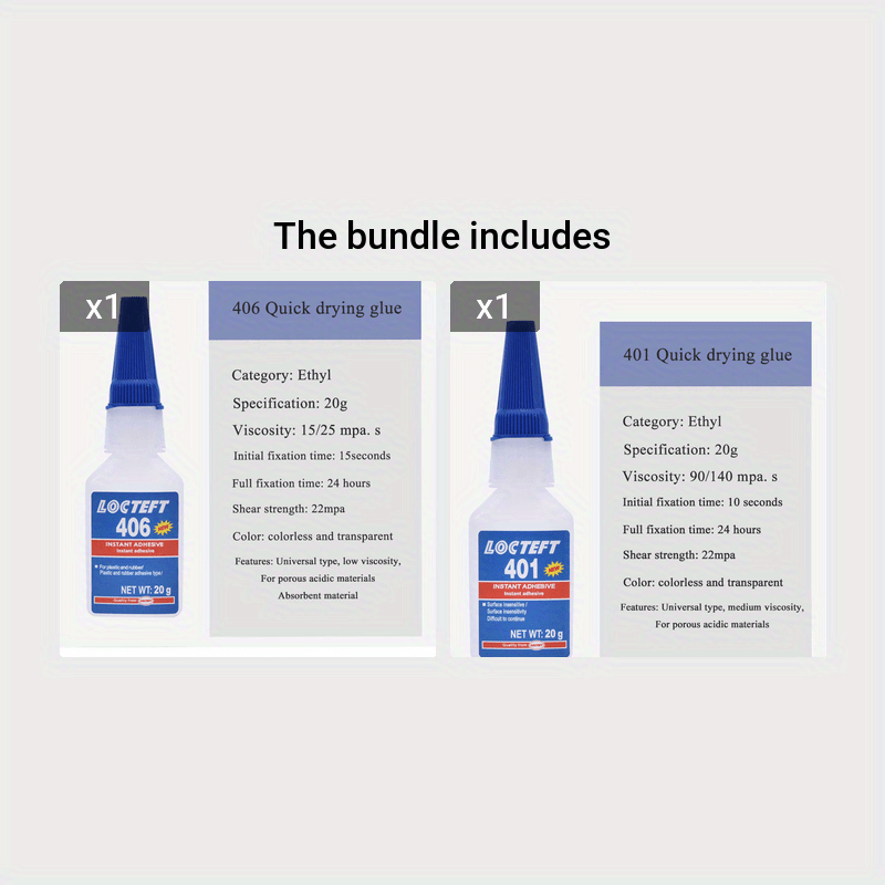 20g Loctite 406 Super Glue Instant Adhesive Universal Type Sticky Plastic  Rubber Quick-drying Glue