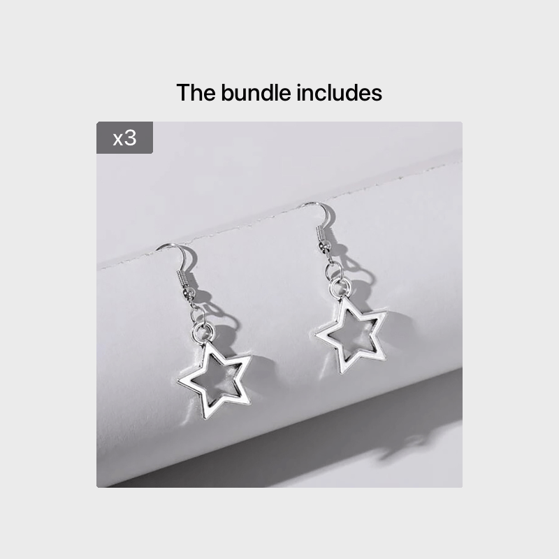 Hollow Star Shape Drop Earrings for Daily Wear