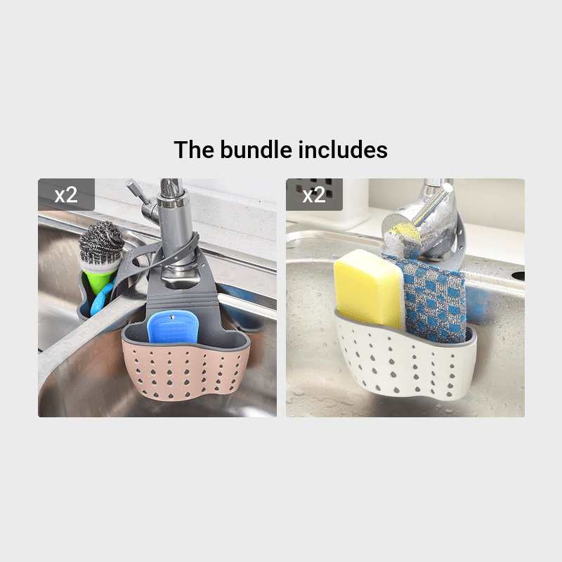 1pc Kitchen Organizer, Adjustable Snap Sink Sponge Holder, Kitchen Hanging  Drain Basket, Kitchen Gadget