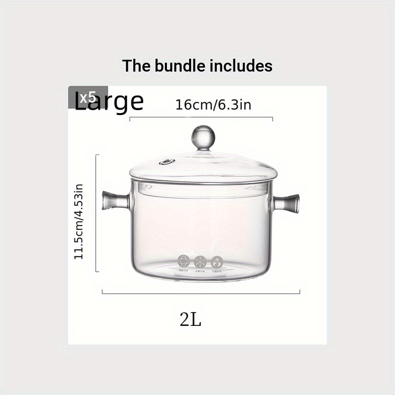 1ps Glass Stockpot Glass Pots For Cooking On Stove Glass - Temu