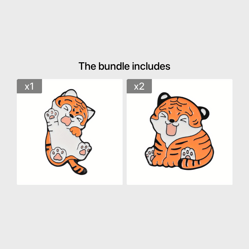 Chinese Style Tiger Brooch Pin Big Orange Cat Brooch Tiger Pattern Badge