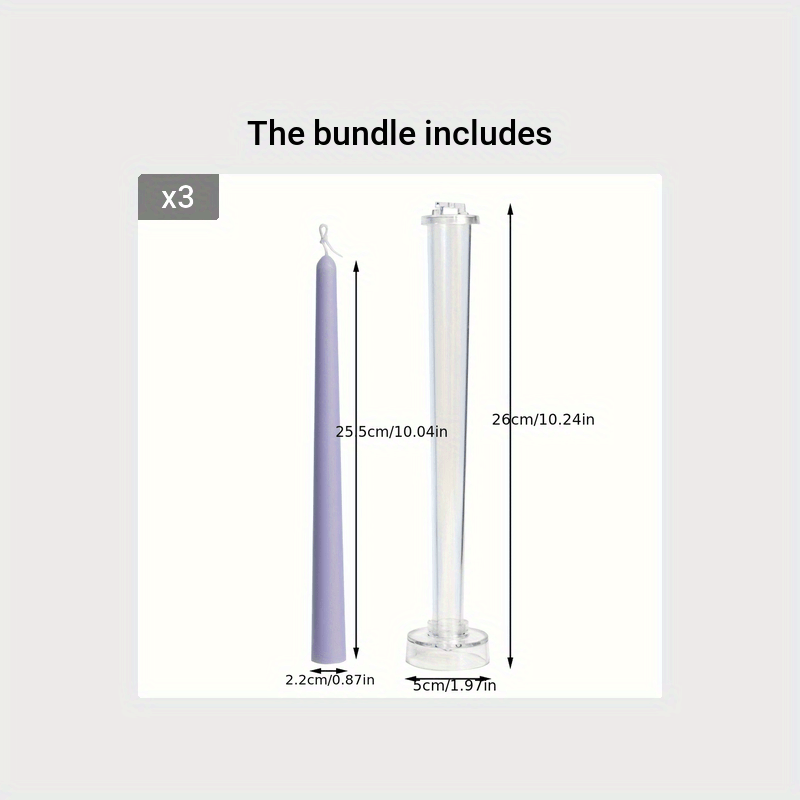 Candle Making Mold Thin Mould Long Stem Rod Acrylic DIY Candle Mould 1PC