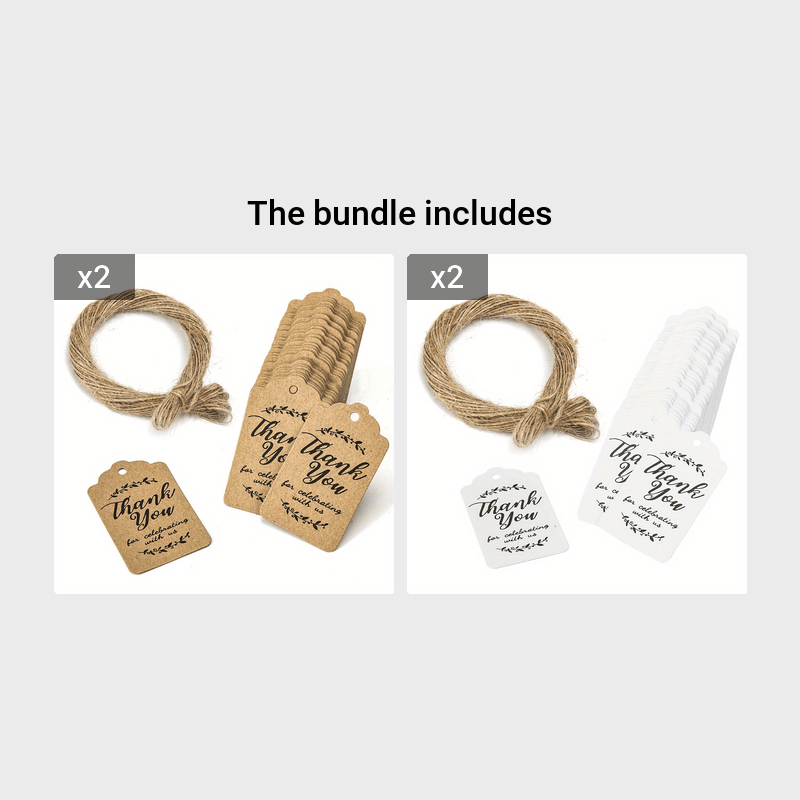 100pcs Kraft Paper Gift Tags - Perfect for Gifting with Blank Tags & Jute  Twine (Brown)