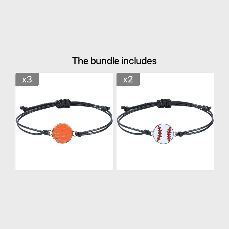 Football Baseball Basketball Rope Knotted Bracelet