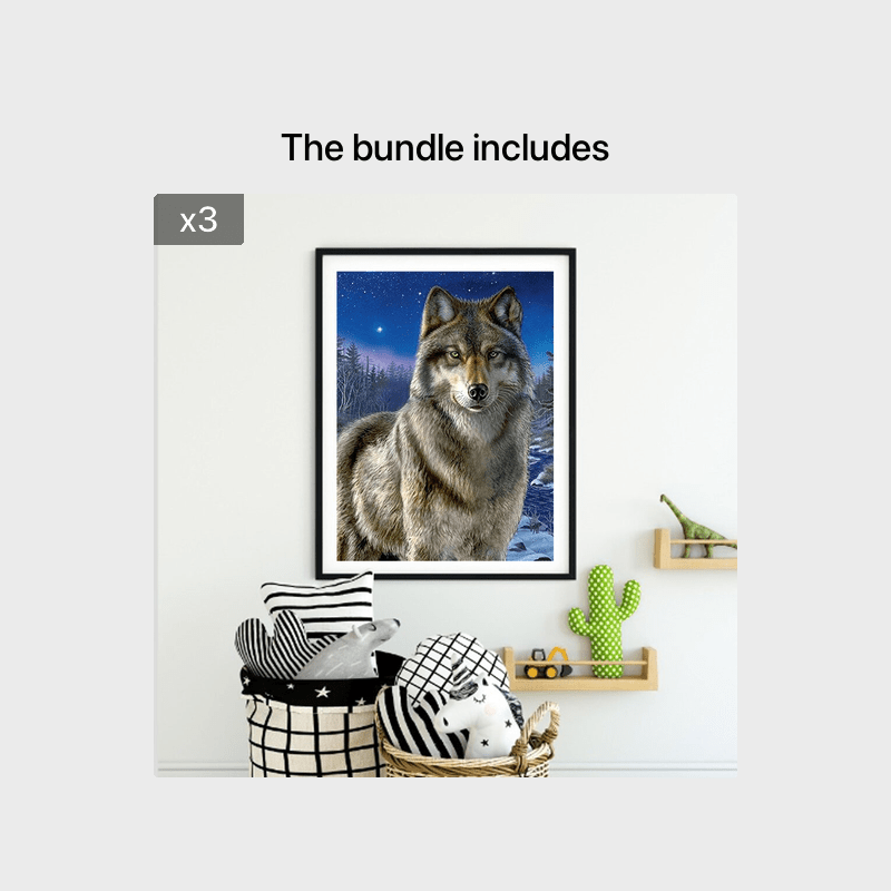 Wolf Diamond Painting Animal Art Handmade Home Gift - Temu