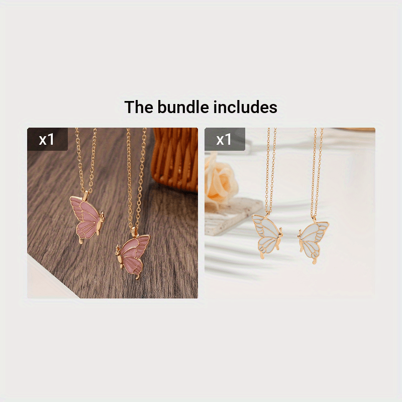 2pcs Butterfly Necklace Jewelry Set — Perfect Gift