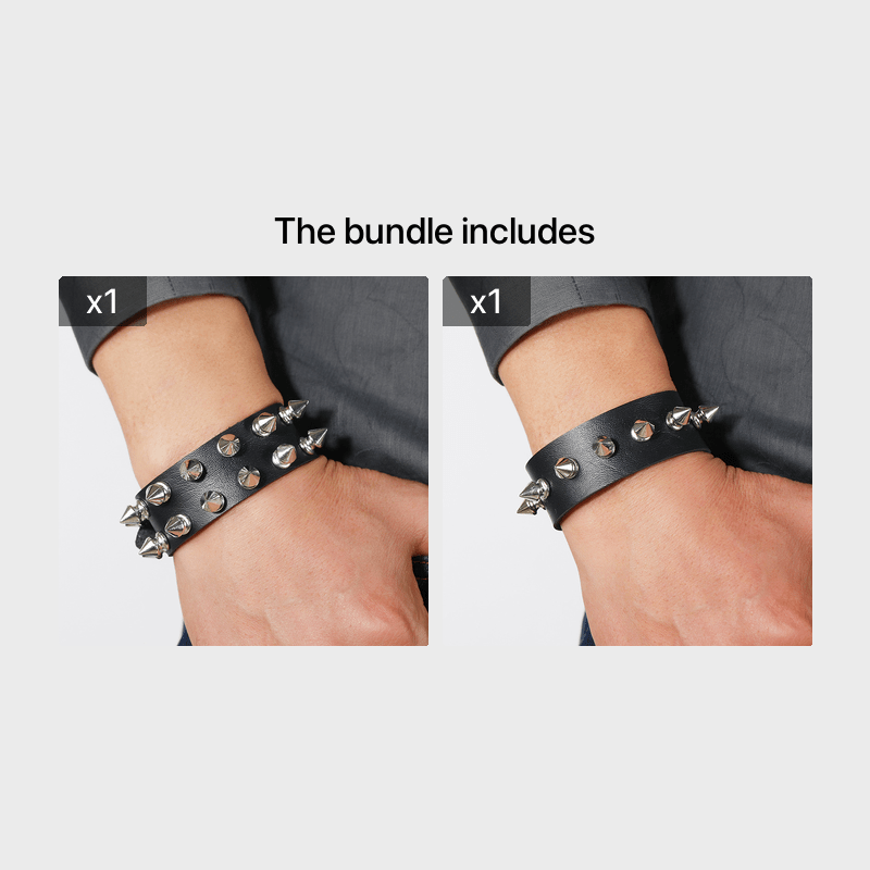 Punk Style Rivets Leather Bracelet