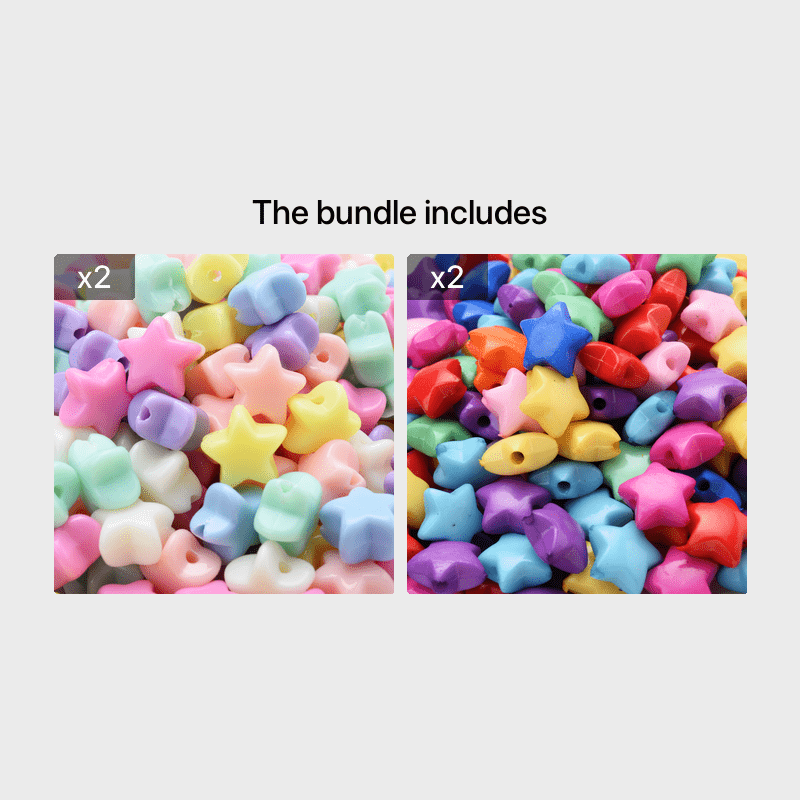 Craftdady 200pcs Transparent Random Mixed Colors Acrylic Star Spacer Beads  12x11mm Round Bead Inside Plastic Loose Charms with 2mm Hole for DIY