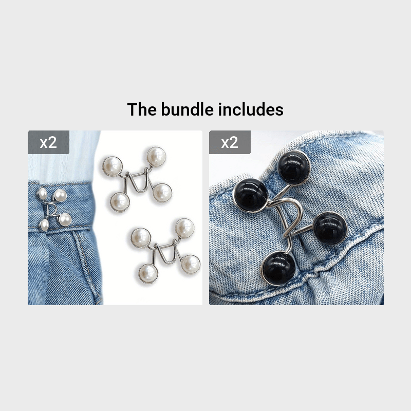 1 Set Of Pant Waist Tightener Instant Jean Buttons For Loose Jeans Pants  Clips For Waist Detachable Jean Buttons Pins Clothing Accessories No Sewing Waistband  Tightener,Fashion,Minimalist,Stylish,For Lady,For Woman,For Female,Unisex