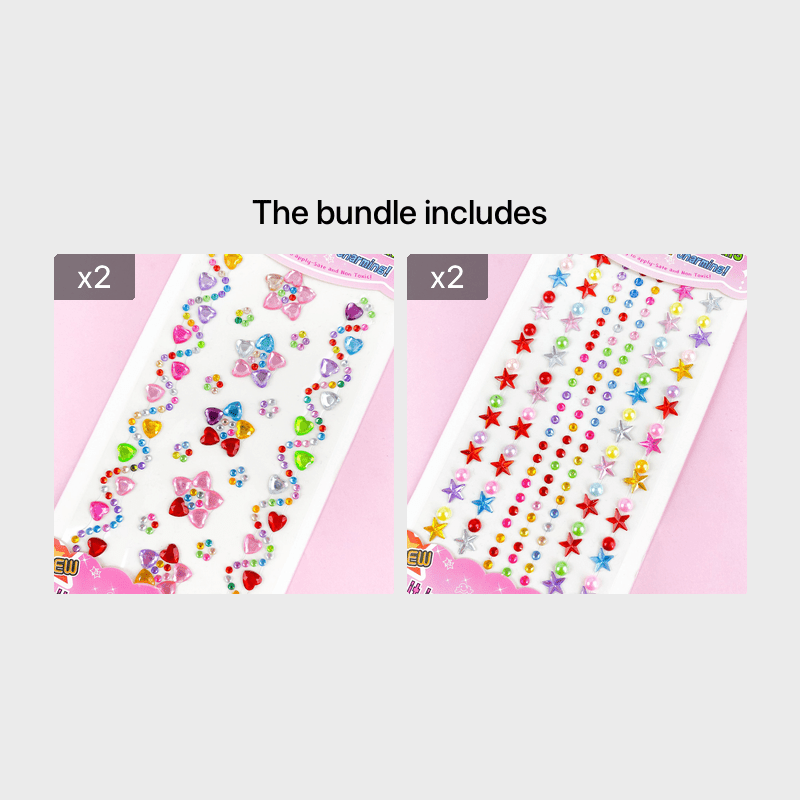 A Piece Of Children'S Three-Dimensional Stickers Girl Earring Stickers Diy  Colored Diamond Stickers Nail Stickers Decorative Stickers Crystal Glue  Stickers
