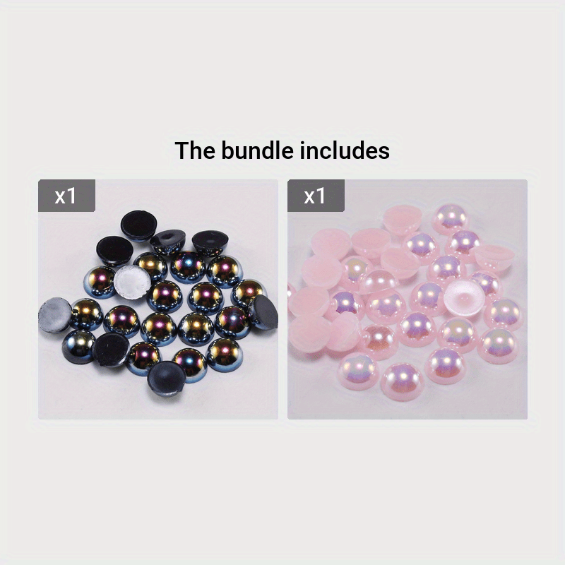 200pcs / Set 4mm ABS Flatback Pearls Beads Multicolor Half - Temu