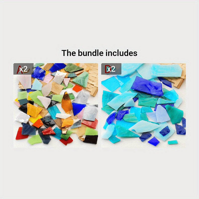 Large Tumbled Stained Glass Pieces Assortment of Colors Mosaic