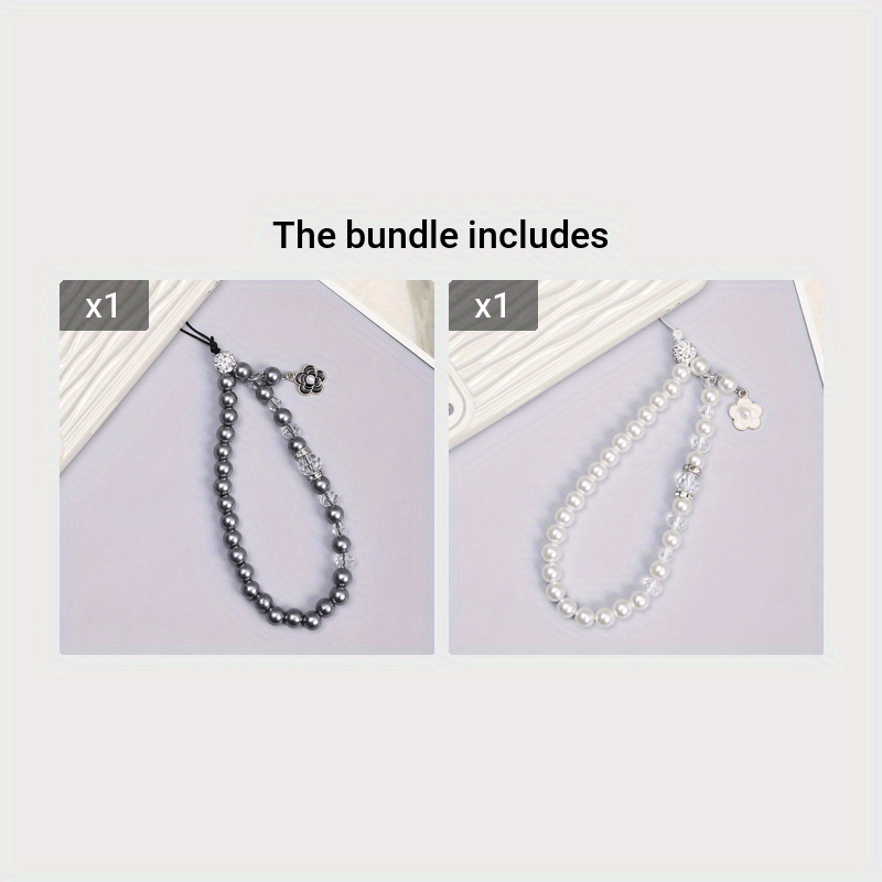 E-shop -Highlight-Perle Mit Kleiner Blume Handy-Kette