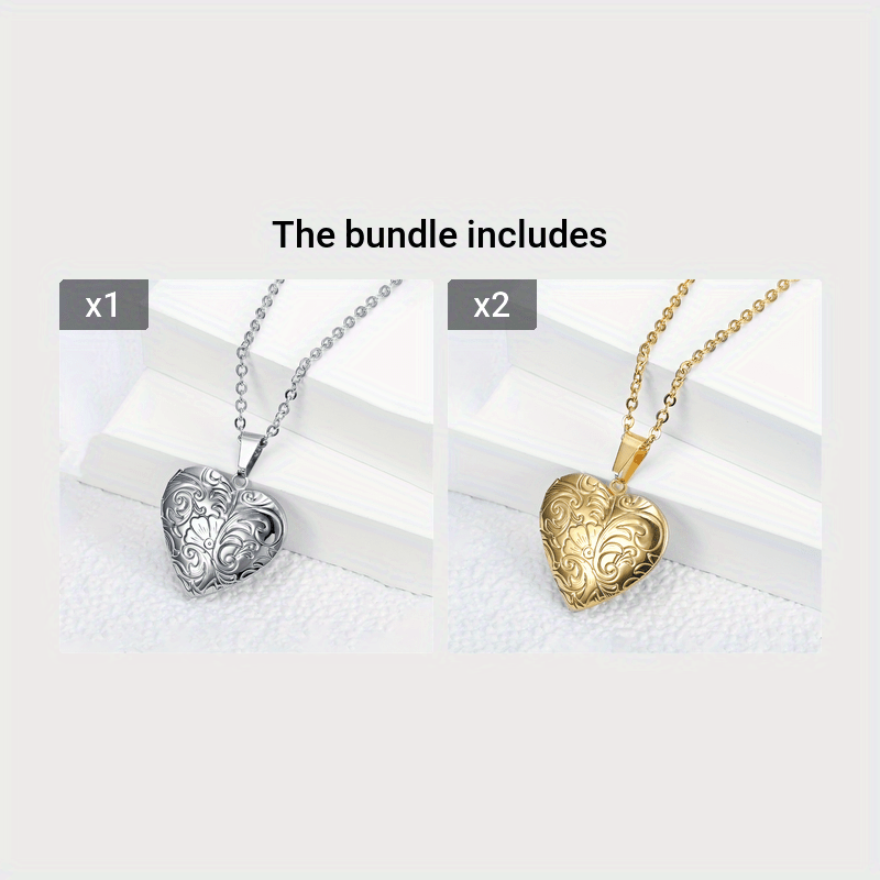 Vintage Stainless Steel Love Heart Pendant Necklace Men - Temu