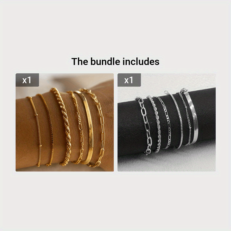 Stack Bracelet, Gold Filled Bracelet, Gold Chain Bracelet, Chunky Paperclip  Bracelet, Gold Link Bracelet, Gold Snake Bracelet, Bracelet Set -   Canada