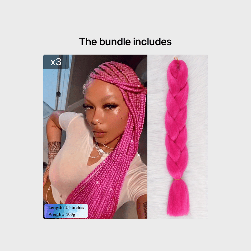 Pure Ombre Color Synthetic Heat Resistant Hair Extension Twist Jumbo  Braiding Kanekalon Hair For Women - Temu