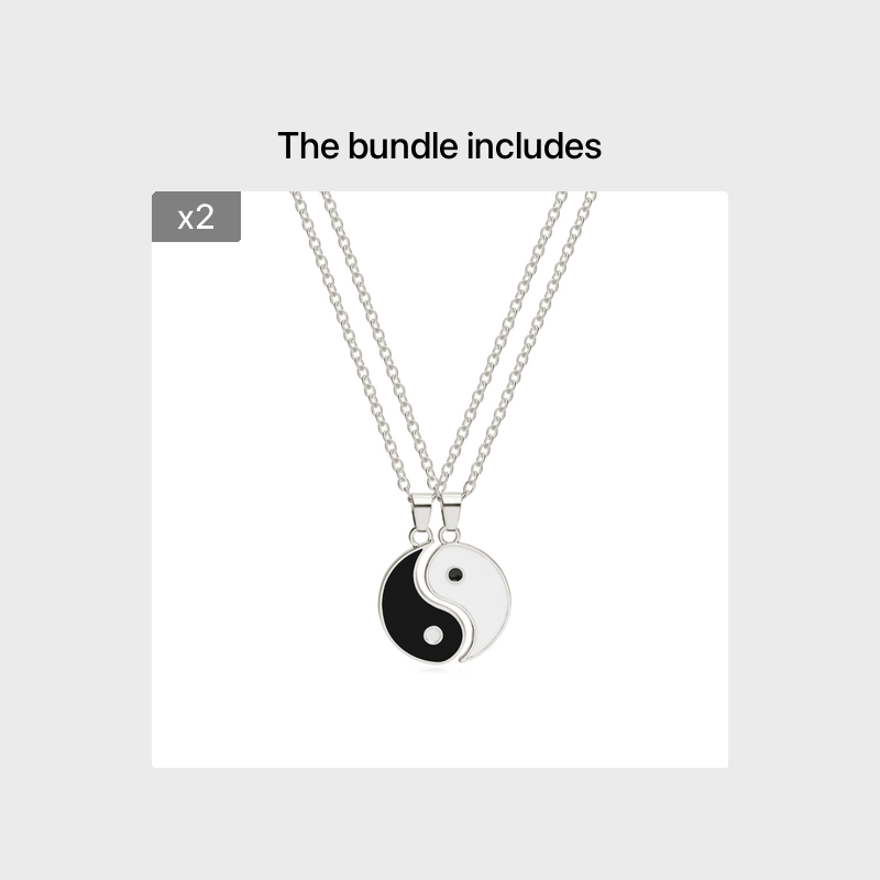 Yin Yang Alloy Double Compartment Pendant Necklace