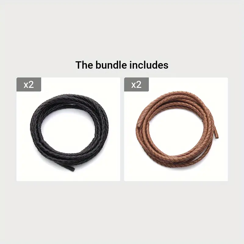 2 Yards Cowhide Round Leather Cords Rope String Jewelry - Temu