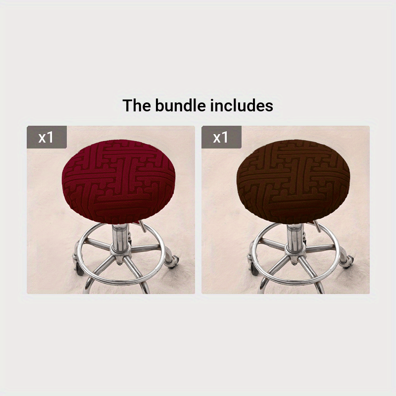 Round Stool Dining Chair Slipcover Jacquard Dust Proof High Temu