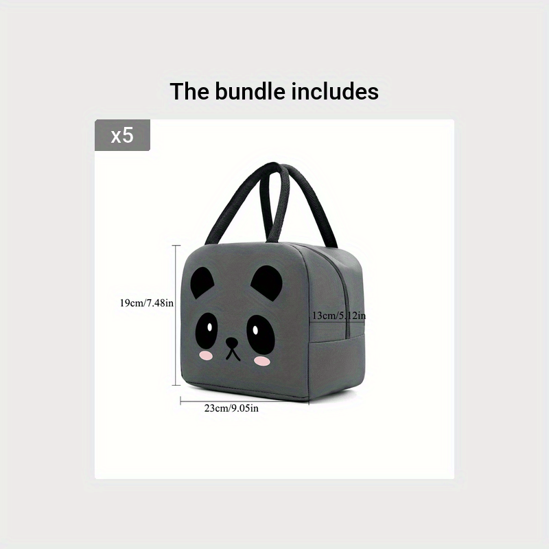 Cute Cartoon Lunch Bag Double-Layer Insulated Lunch Box Bag Waterproof and  Leak-Proof Ice Bag Picnic Bag Reusable Men and Women Travel Portable  Storage Bag 