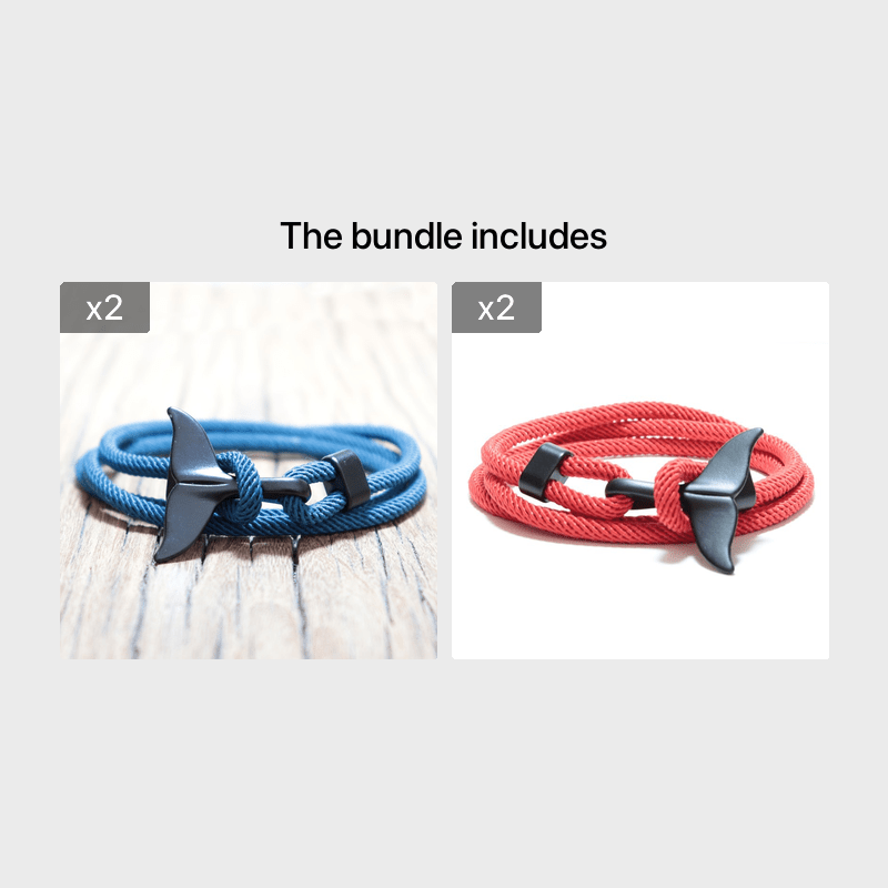 Hand Braided Whale Tail Adjustable Bracelet, Unique Design