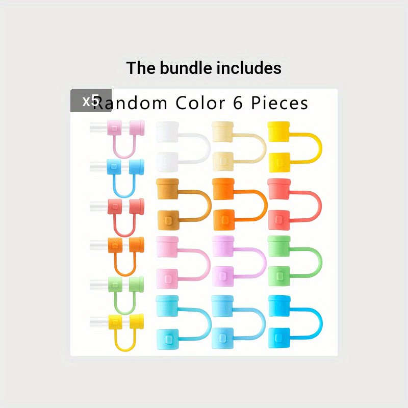 12-Pack Silicone Straws, Dustproof Reusable Water Bottle
