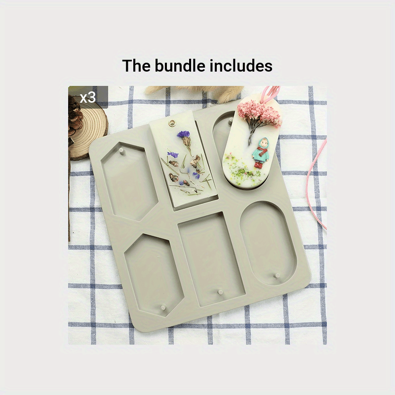 TEMU 1pc Diy Candles Tablets Mould Handmade Dried Flowers Tablets Silicone Mold Soap Making Accessories, Candle Mold