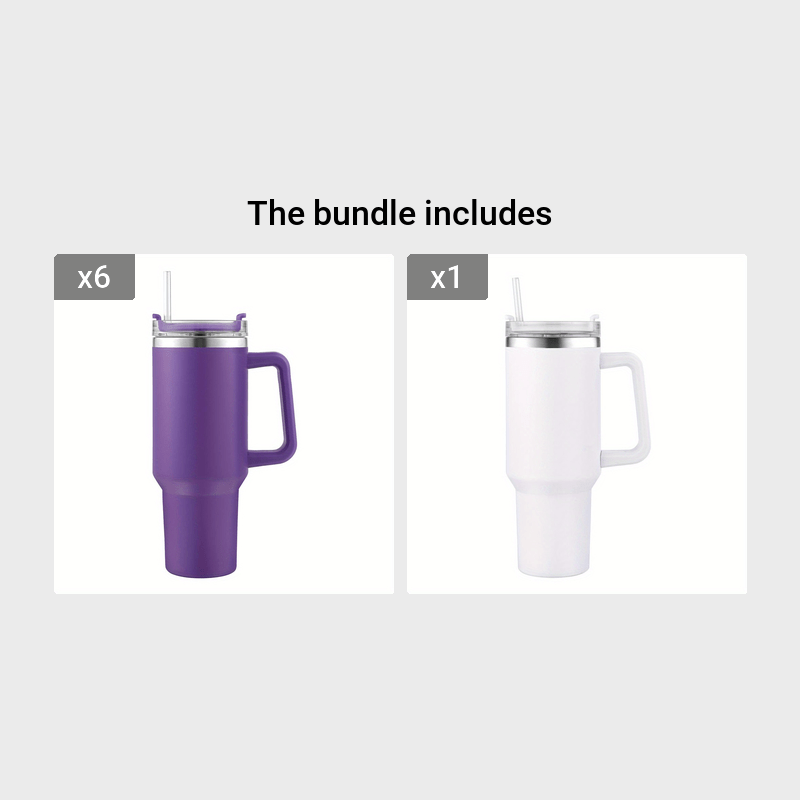 Straw Tumbler, Reusable Vacuum Tumbler With Straw, Insulated Double Wall  Stainless Steel Cup Handle And Vacuum Flask, Handy Cup For  Restaurants/cafes - Temu