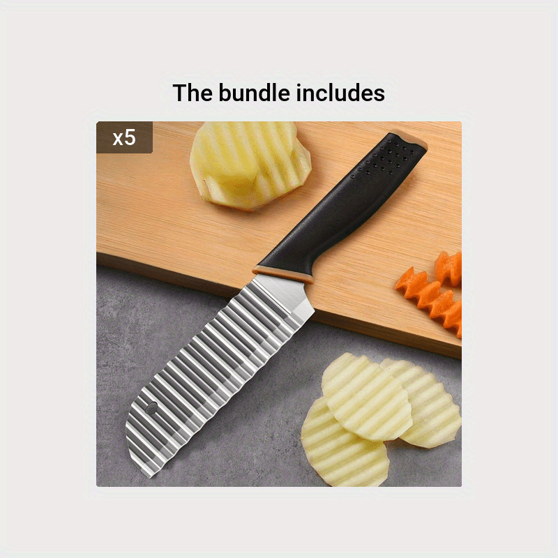 French Fry Cutter, Potato Wave Knife, Stainless Steel Wolf Tooth Knife,  Household Potato Slicer, Fancy Corrugated Knife Potato Cutter, Kitchen  Supplies - Temu