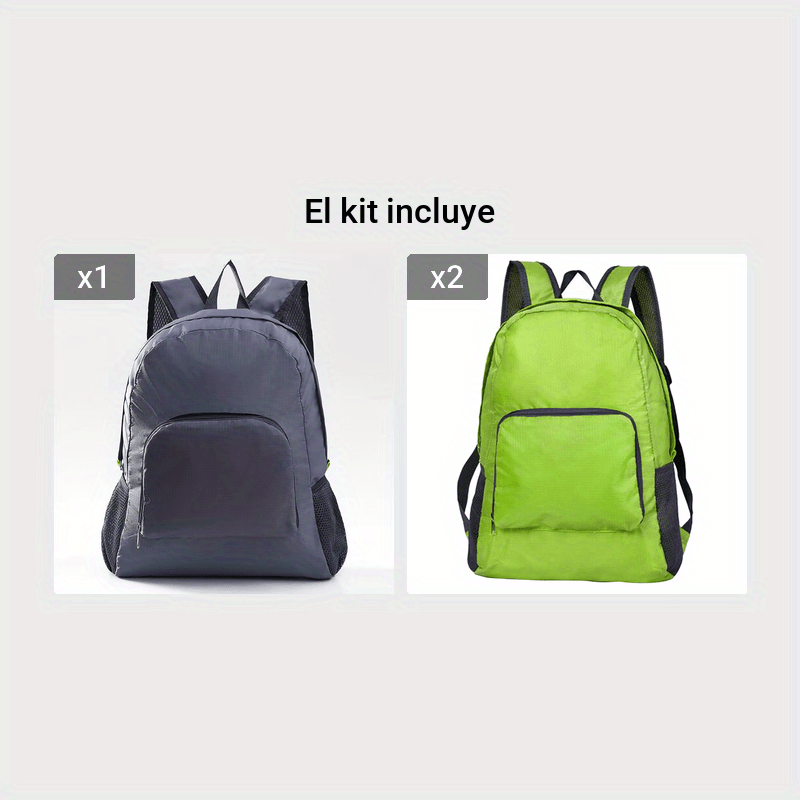 Mochila plegable ultraligera, resistente al agua, duradera, para  campamento, viajes, senderismo, mochila para hombres y mujeres, Gris,  Deportivo