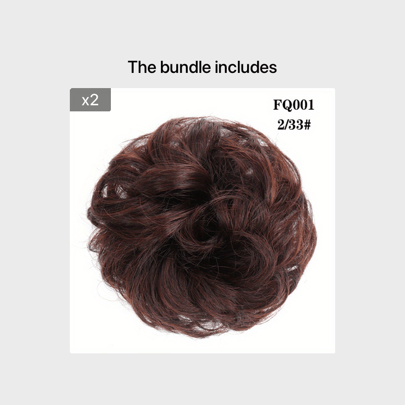 Curly Synthetic Messy Chignon Brown Hair Bun