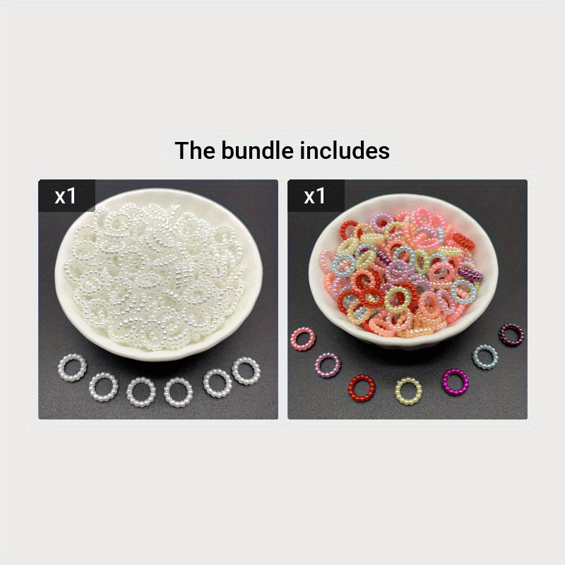 Imitation Pearls Acrylic Beads Flat Back Scrapbook Beads - Temu