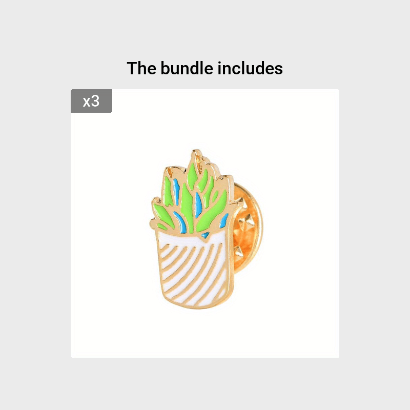 Green Bonsai Flower Brooch For Kids