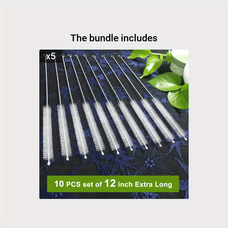 4-Pack Metal Straw Cleaner - Extra Long Stainless Steel Brush for Cleaning  Reusable Drinking Straws, Water Bottles and Pipes (12 in)
