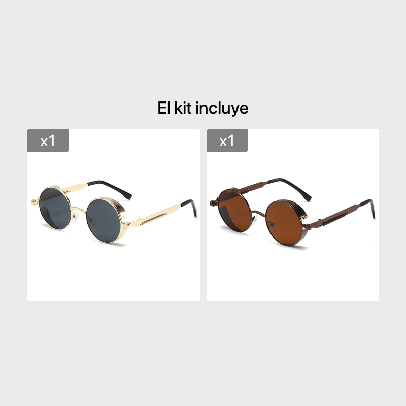 1pza- Gafas Estilo Steampunk Hombres, Lentes Sol Redondos Montura Aviador  Estilo Retro Parabrisas - Joyería Accesorios - Temu Mexico