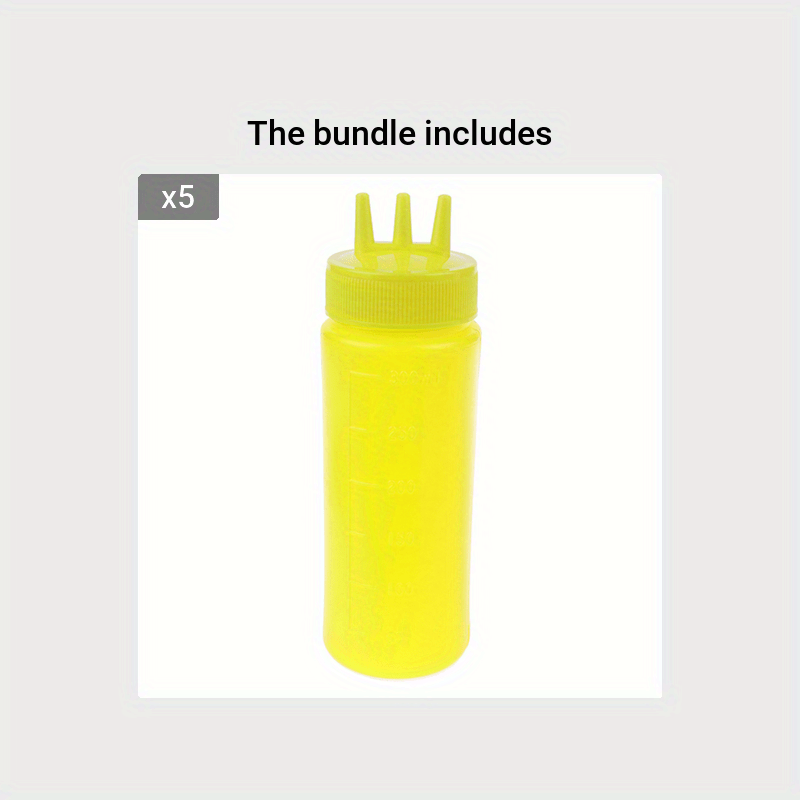 Pe Squeeze Bottle Three Holes Condiment Dispenser Sauce - Temu