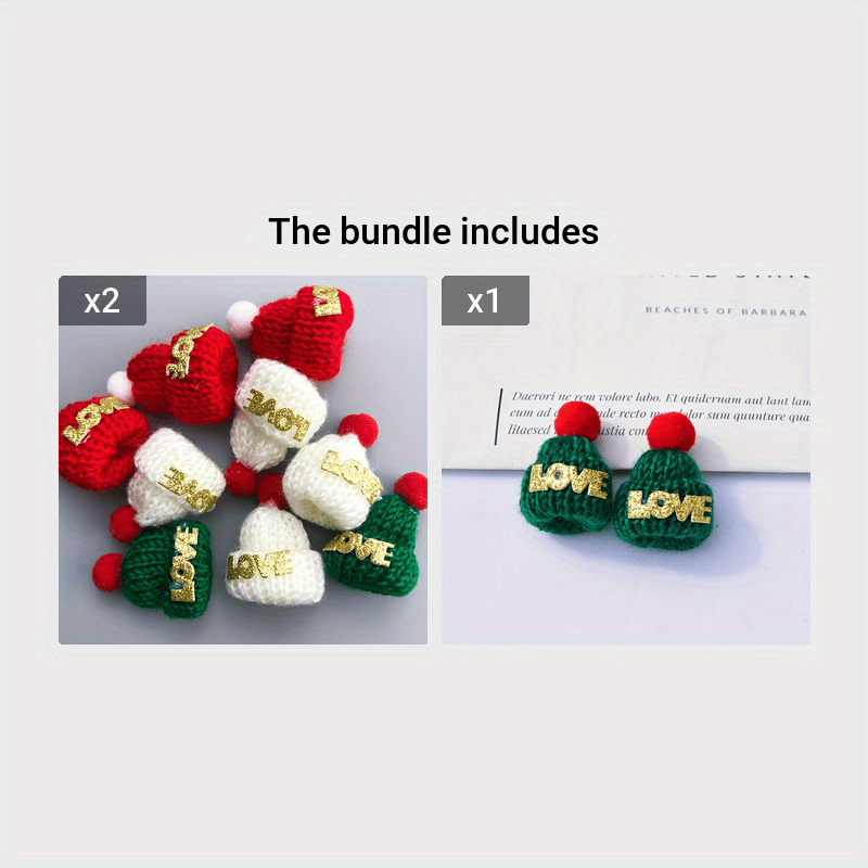 Christmas Style Knitted Wool Ball With Letter Charms Mini - Temu