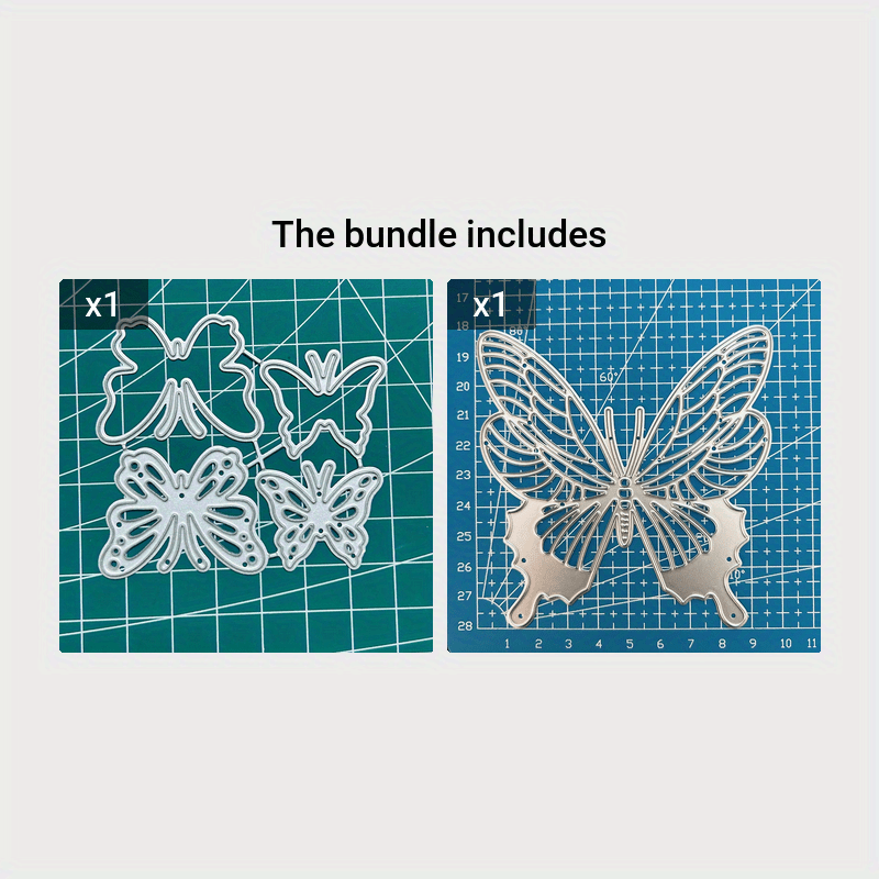 4pcs Butterfly Metal Scrapbook Embellishments