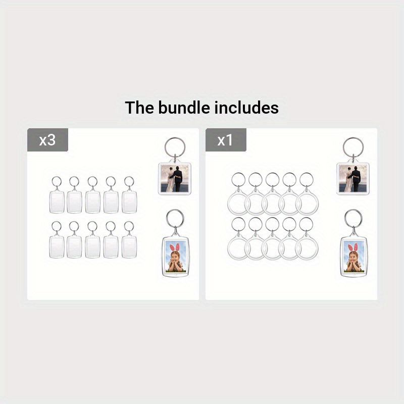 Blank Acrylic Keychain Bundle