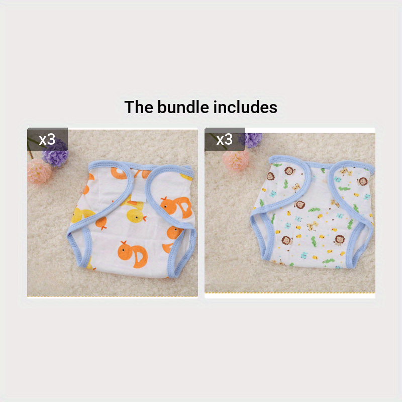 Couches en tissu réutilisable pour bébé, culotte d'entraînement en coton  lavable et respirante écologique