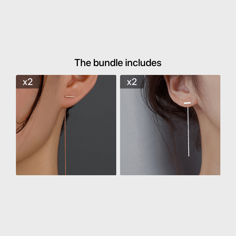 Minimalist Drop Chain Threader Earrings