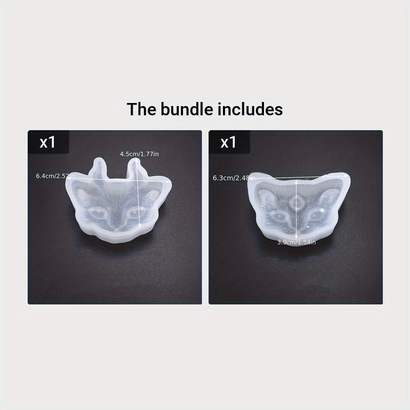 3D Devil Cat Resin Molds Kitten Head Silicone Molds Horned Animal Casting Mold For Epoxy Resin, Clay, Soap, Candle, Jewelry Making