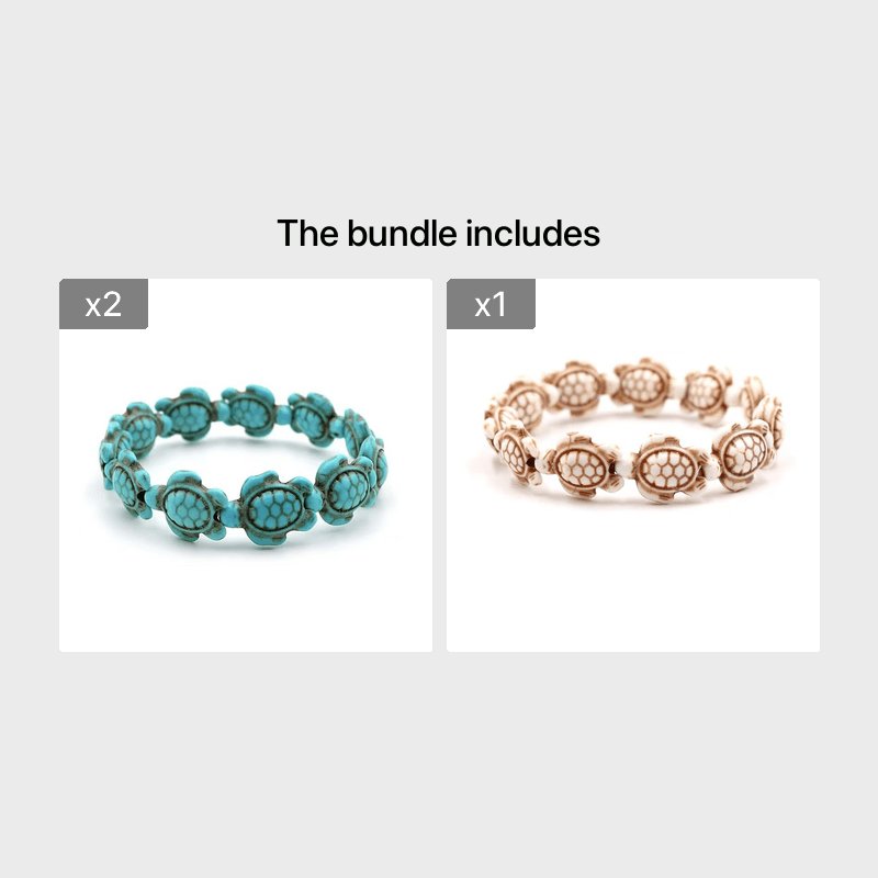 Vintage Turtle Turquoise Bracelet Natural Stone Stretch Gift