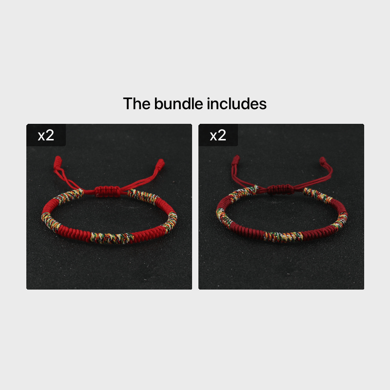Braided Multicolor String Thread Knot Bracelet, Couple Gift