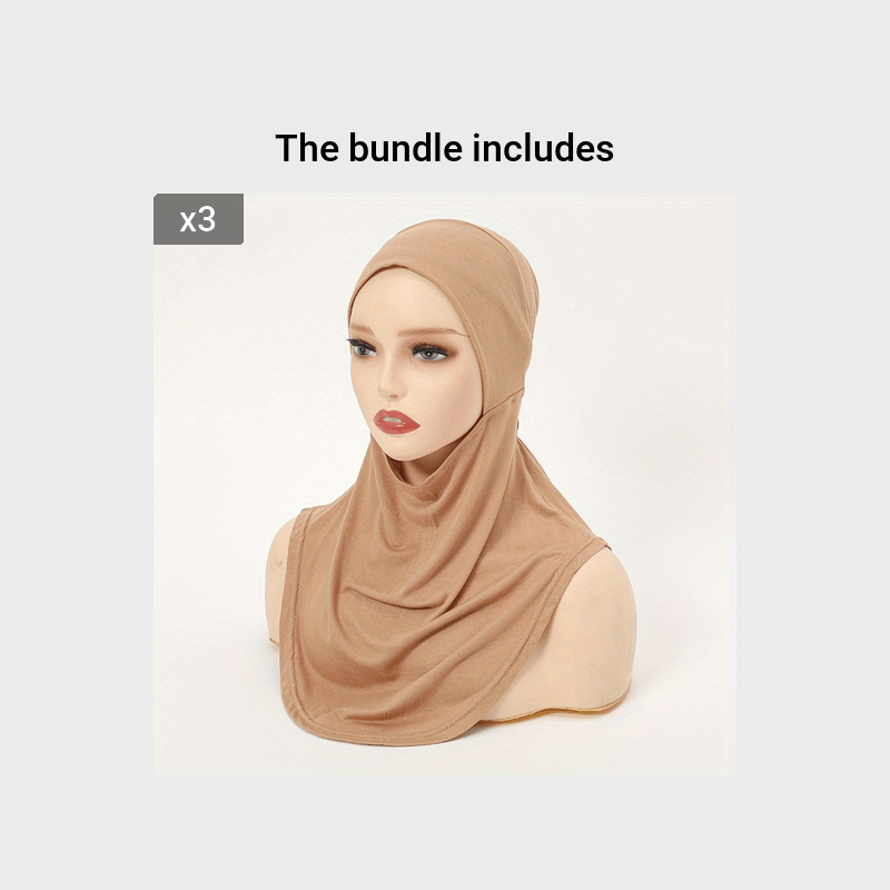 Forehead Cross Hijab Undercap Solid Color Turban, Head Scarf Inner Casual Underscarf Soft Comfortable Headscarf Head Wraps,Temu