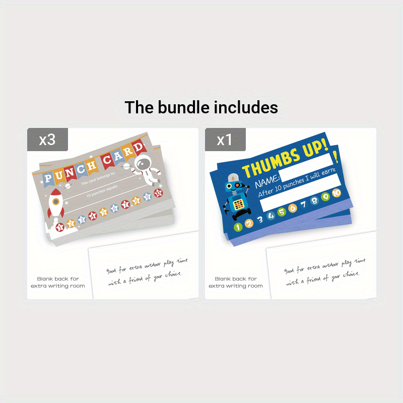 1/11pcs, Punch Cards With Hole Punch, My Reward Cards For Classroom Student  Home Behavior Incentive, For Business Loyalty Card, For Motivational Cute